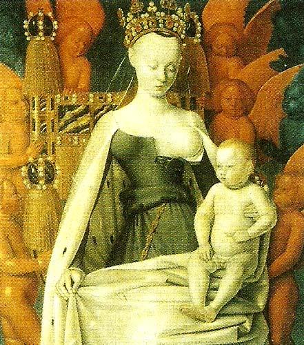 Jean Fouquet madonna och barn Sweden oil painting art